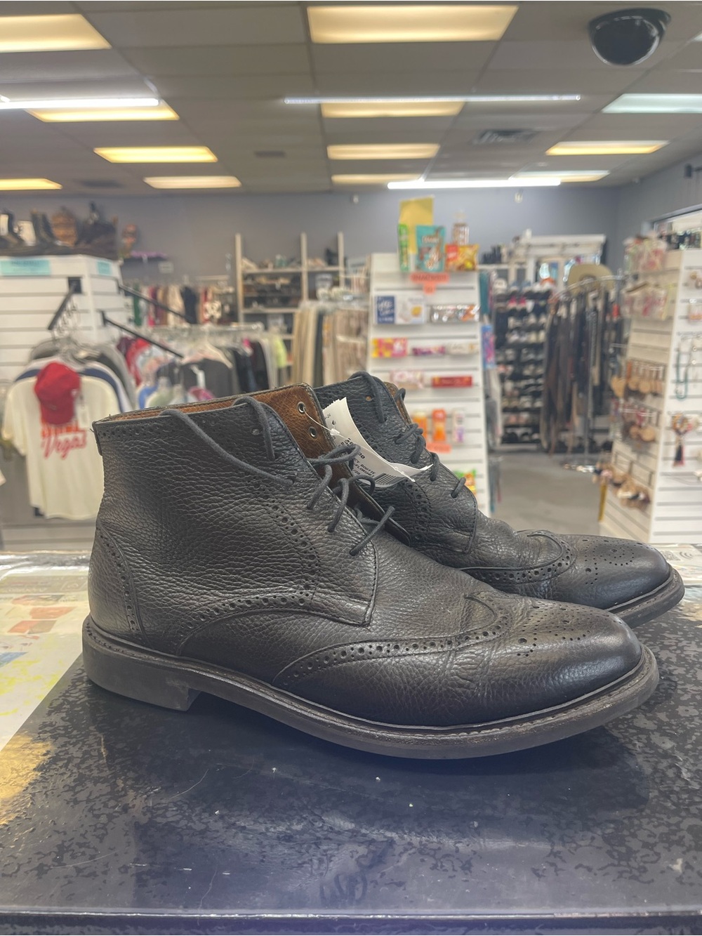 Florsheim Black Leather Wingtip Chukka Boots
